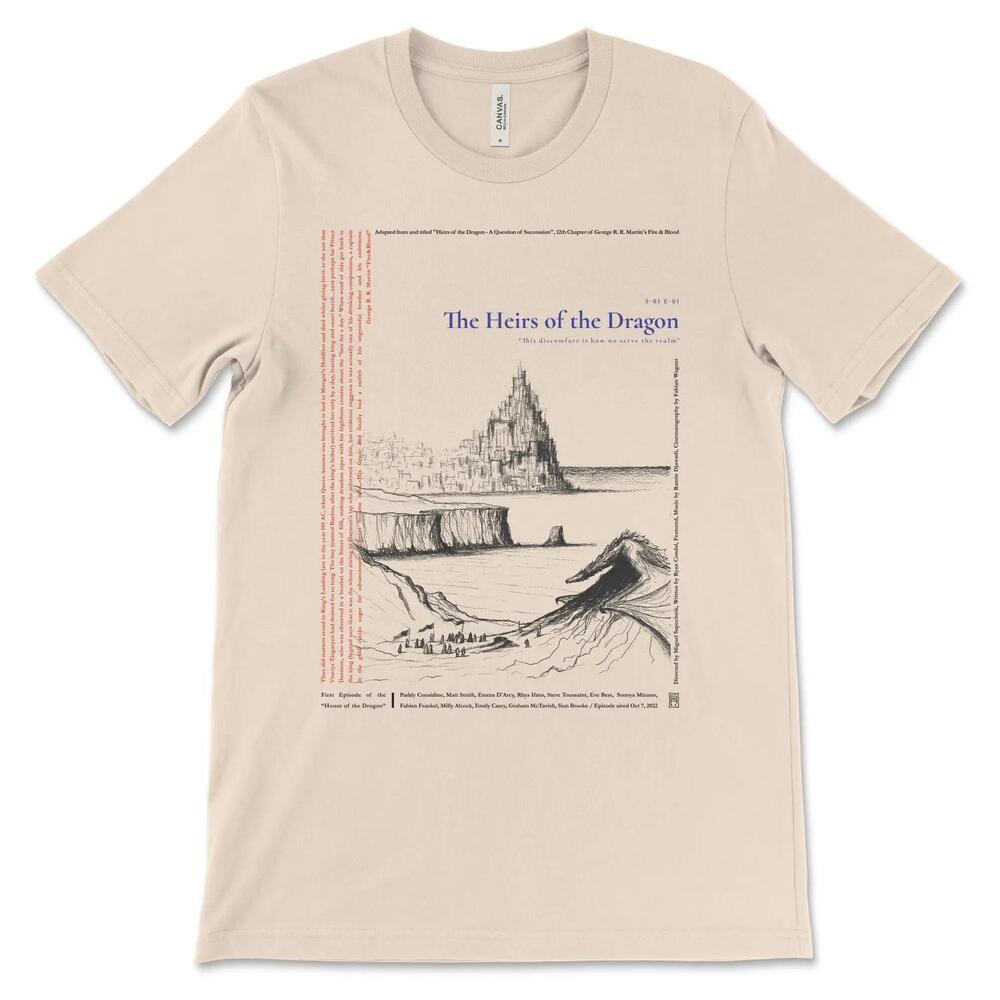 Hotd Cream T-Shirt Heirs Of The Dragon Funeral Sketch